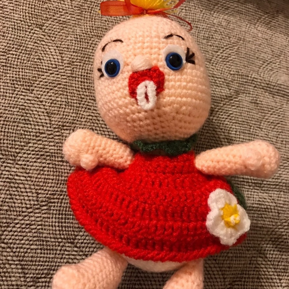 Handmade Amirugimi crochet baby pacifier Toy